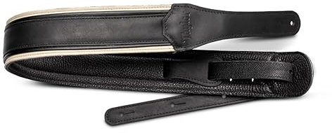 Taylor American Dream Gitarrengurt aus Leder, 6,3 cm, Weiß/Schwarz