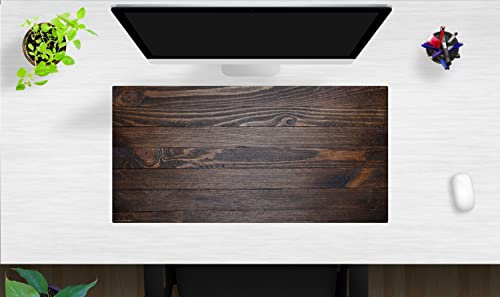 Schreibtischunterlage – Holzoptik dunkelbraun – 80 x 40 cm – Schreibunterlage aus Premium Vinyl – Made in Germany