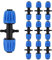Raccordo spinato a 4 vie a 1/2 pollici a 1/4 pollici, connettori a diametro variabile per tubi di irrigazione, per 1/2 pollici (OD 0.620 in.ID è 0.520. in) (10 pz blu)