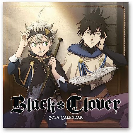 Grupo Erik Kalender 2024 Wandkalender 2024 - Black Clover Kalender 2024 Familienplaner 30 x 30 cm Jahreskalender 12 Monate