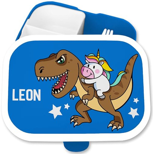 Brotdose Kinder Campus für Mepal - Dino Brotbox Einhorn Lunchbox Unicorn Dinosaurier Vesperbox I - 750 ml - Blau - einschulung geschenke mädchen kinderbrotdosen kindergarten einhörnern &