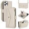 Zouzt for iPhone 11 Pro Max Wallet Case for Women, Purse with Credit Card Holder Slots Crossbody Lanyard Strap Zipper Flip Book Shockproof Protective Phone Cover for Apple 11 Pro Max 6.5 Inch (White)