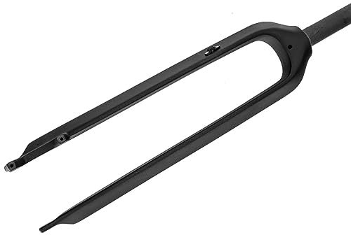 LHHL Fibra di Carbonio Forcella Rigida MTB 26/27,5/29 Pollici QR 9x100mm Freno A Disco Forcelle Anteriori Tubo Conico 1-1/8 Bicicletta da Montagna (Color : Black, Size : 26)