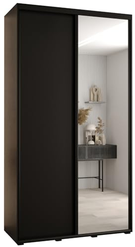 Kleiderschrank mit Spiegel Davos 3 Garderobenschrank - Schrank Schlafzimmer - Mehrzweckschrank 2 Schiebetüren - Regalen - Flur Möbel - Kleiderstange Schrank - Allzweckschrank - closet - Gaderobe