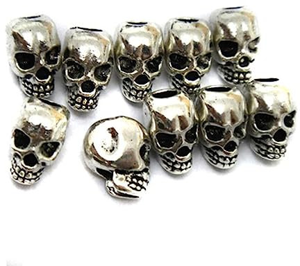 EXCEART 30st Deko Totenkopf Punk-perle Totenkopffiguren Armbandabstandshalter Gruselige Geisterperlen Europäische Großlochperle Mini-totenkopf-abstandsperlen Schmuckfunde Zubehör Skelett