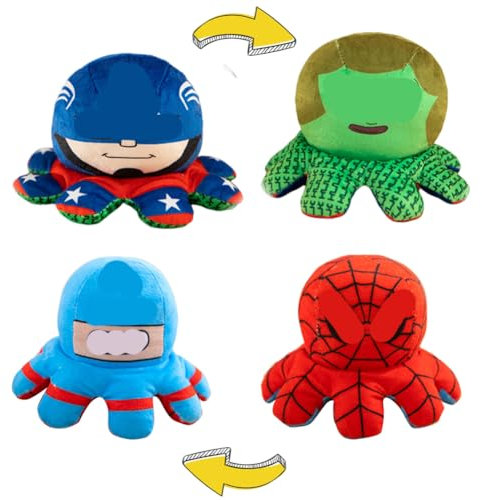 UNbit 2 stück flip Plüschtiere, doppelseitige Flip Reversible Stimmung süßes Flip Baby, EIN gutes Geschenk für Mädchen und Jungen, Plüschtiersammlung (20 cm)