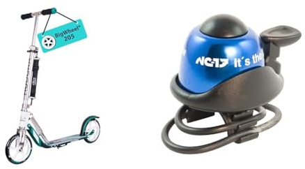 HUDORA 14751 BigWheel 205-Das Original & NC-17 Unisex Fahrradklingel Safety Bell Nc-17 -Safety Bell/Fahrradglocke/Fahrradhupe/Klingel Glocke Hupe Für Fahrrad, blau, Einheitsgröße