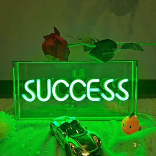 Success Leuchtreklame stehende Leuchtreklame mit USB Stromversorgung 3D Neonlichter für Kinderzimmer Wohnheim Büro Tischdekoration LED Leuchtkasten dekorative Lichter für Geschenke 30 x 15 x 4,3 cm