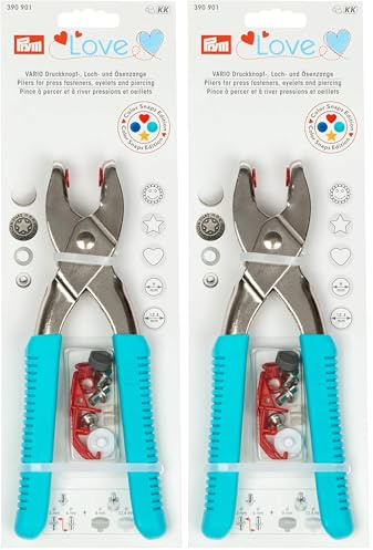 Prymlove Vario Pince à percer et river turquoise, avec outils ColorSnaps (Lot de 2)
