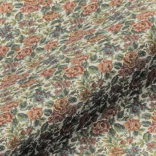 Möbelstoff Marc 532 - Gobelin Blumenmuster Meterware Blumen Polsterstoff Jacquard zum Nähen