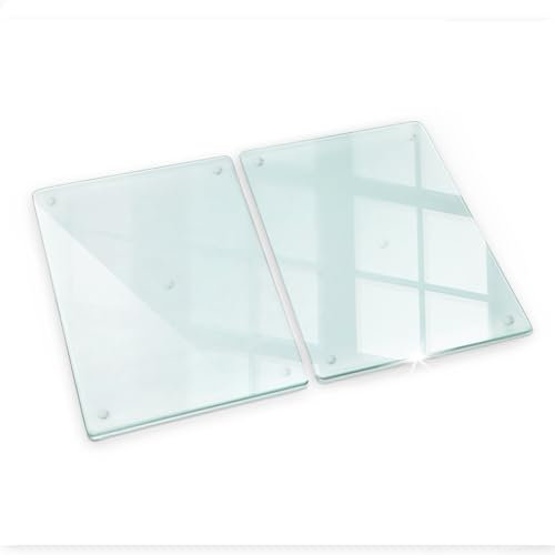 Tulup Planche à Découper Transparente Pour la cuisine Verre Trempé 2x40x52 cm