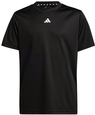 adidas Unisex Kids Train Essentials Logo Regular Fit Junior Shirt, Black/White, 11-12 Years