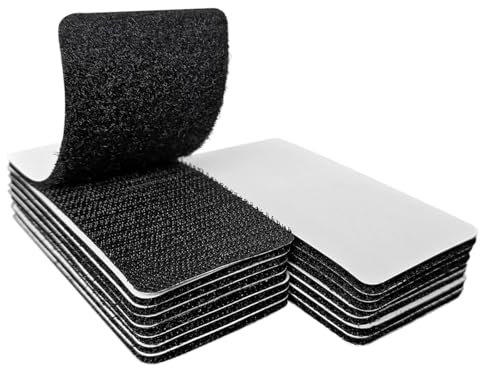 ZESION 50mm x 100mm Klettband mit Klebstoff, Nylon-Hochleistungs-Klettband, ausgezeichneter Halt, nicht klebend, Verriegelungsband zum Nähen, Basteln, Heimwerken, Wandklebeband (15 Sets)