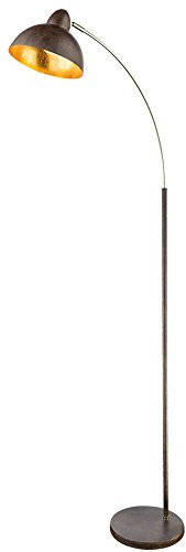 Stehleuchte rostfarben Retro Wohnzimmerleuchte stehend gold Stehlampe Bogenleuchte rost gold, Messing Metall, LED 11W 1055Lm warmweiß, H 155 cm