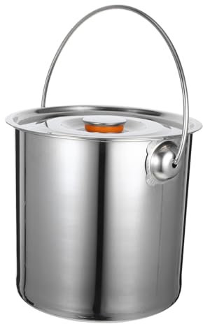MERRYHAPY Firewood Bucket Storage Camping Equipment Handheld Stainless Steel Bucket for Outdoor Activities Random Style
