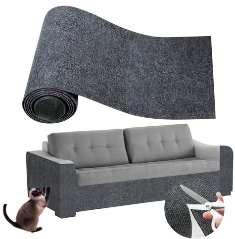 Taimimy Tappetino AntiGraffio Autoadesivo per Gatti 40 x 200 cm Rifilabile Fai da Te, Tiragraffi per Gatti, Proteggi Divano Gatti Graff per Proteggere Tappeti Divani Mobili(Grigio Scuro)