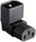 TECHZOCO Adaptador IEC C14 a C13 acodado, Adaptador C14 a C13, Conector IEC 320 C13 a C14 90 Grados, 10A 250V, Apto para Ordenador, Monitor, Impresora, SAI, UPS, Servidores, Negro, 90º