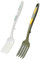 2 Piezas Tenedor De Silicona Para Cocinar, Tenedor Para Mezclar Antiadherentes, Tenedor Grande Para Servir, Resistente Calor, Pasta Utensilio De Cocina (Verde Oscuro, Blanco)178g