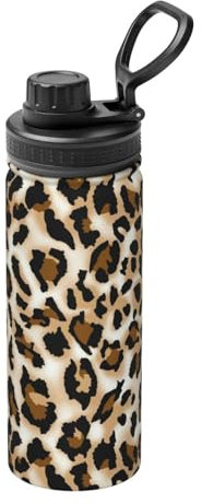 Leopard - Borraccia termica sportiva da 510 ml, in acciaio inox, per esterni