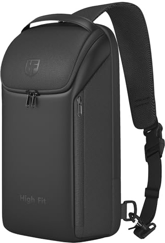 HIGH FIT Sling Bag Crossbody Rucksack Kompakter Tagesrucksack für Schultertasche 14 Zoll MacBook Pro M4, 13 Zoll MacBook Air/Pro, Schwarz, XS for 11-inch iPad Pro, Kompakte Tragetasche
