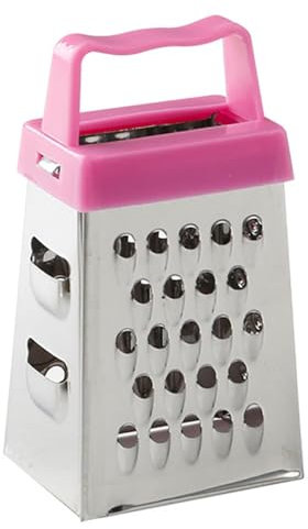 Mini Cheese Grater, Stainless Steel Grater, Mini Square Grater, Multifunctional Box Grater with Handle for Chocolate Lemon Nutmeg Cheese Ginger Vegetables Kitchen Tool(Pink)