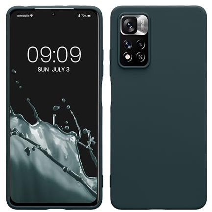 kwmobile Hülle kompatibel mit Xiaomi Redmi Note 11 Pro/Note 11 Pro (5G) / Note 12 Pro (4G) Hülle - weiches TPU Silikon Case - Cover geeignet für kabelloses Laden - Dunkler Schiefer