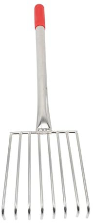 Edelstahl Handrechen mit 8 Zinken 12, 6 Zoll, Gummigriff