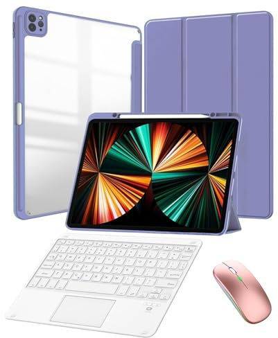 Custodia con tastiera per iPad Air (3a generazione) 10,5 pollici 2019/ Pro 10,5 pollici 2017 con mouse, touchpad Custodia con tastiera staccabile con porta penna