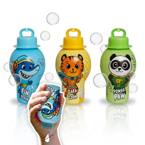 alldoro auslaufsichere Seifenblasen 12er Set, Animal-Hero Design