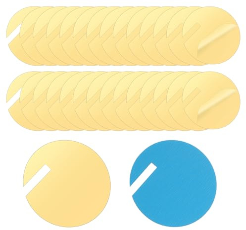 sourcing map Lot de 30 étiquettes en acrylique pour boisson - Forme ronde - Vierges - Pour verre à champagne et vin - Breloques pour mariage, bar, décoration de fête, doré