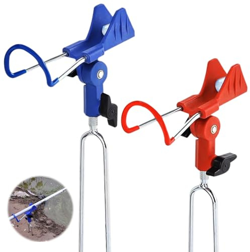 2 piezas de soporte para caña de pescar, soporte ajustable de 360° para cañas de pescar, soporte universal de acero inoxidable, soporte para caña de pescar, soporte para cañas de pescar para una