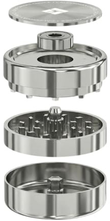 Grinder Bel Air Premium de acero inoxidable, 3 piezas, tecnología de rodamiento de bolas 608Z original California's Choice