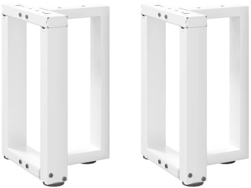 WNVBXRM 2 STK. Stahl Tischbeine T-Form, Weiß Couchtischbeine 28x25x42-43 cm mit verstellbaren Nivellierfüßen, pulverbeschichtete Metallbeine für Couchtisch, T-förmiges Design