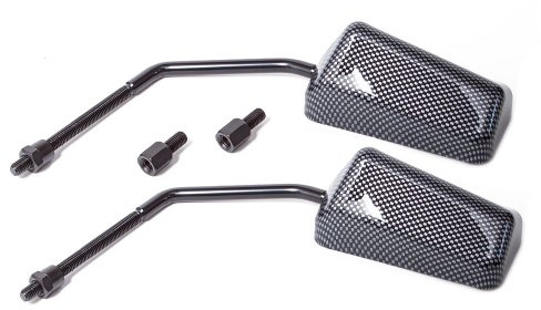 Set Spiegel F1 Rollerspiegel Carbon M8 Gewinde - 2 Stück passend für Aerox, Nitro, Aprilia SR50, Malaguti F12, F15