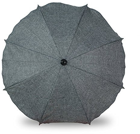 Skyline Ombrelle Parapluie pour Poussette Universelle Accessoire Zertifikat Anti UV 50+ Protection Soleil Adaptateur Parasol Diamètre 63 cm Gris lin