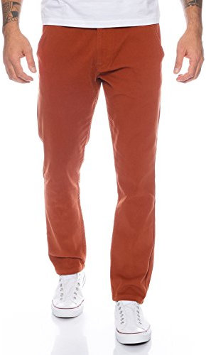 Rock Creek Herren Designer Chino Hose Regular Slim Chinohose RC-390 Terracotta W32 L34