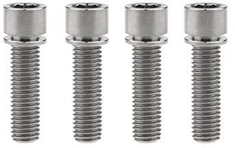 Yaruijia Tornillo de titanio M7 x 20 mm, M7 x 25 mm, tornillos Allen con arandela para piezas de bicicleta, paquete de 4 (M7 x 25 mm, titanio)