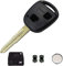 Guscio Portachiavi Accessori Ricambi Cover Copri Chiave Telecomando Auto 2 Tasti Compatibile Con Toyota Yaris (Guscio+Tasti+Switch+Batteria) (GUSCIO, GUSCIO)