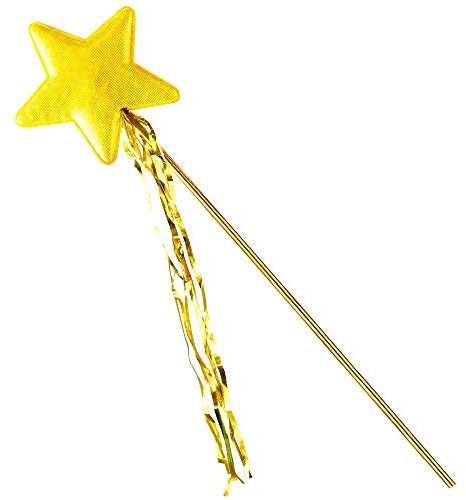WIDMANN 29182 - Baguette Magique en Tissu avec Fils lamés, pour Fille, fée, Contes de fées, Carnaval, fêtes à thème, Couleur Or