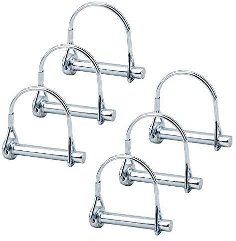 INCREWAY Wire Lock Pin, 6PCS 8mm×50mm Carbon Steel Shaft Locking Pin Square Loop Wire Lock Pin for Track Farm Lawn