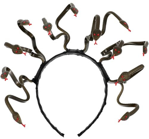 Happyyami Medusa Schlange Stirnband Medusa Kopfschmuck Halloween Medusa Cosplay Kostüm Kopfschmuck Accessoires für Karneval Maskerade Festival Party