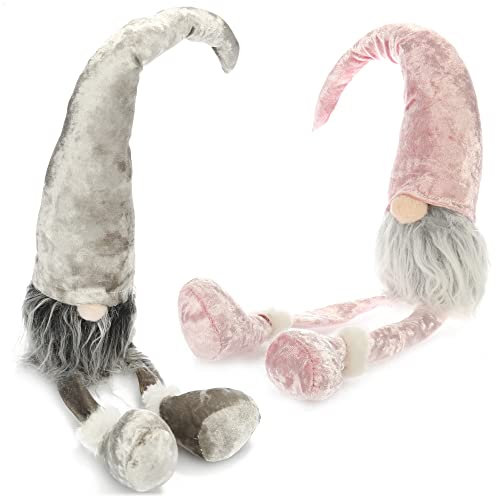 com-four® Premium Kantenhocker - große Wichtel in XXL für die Weihnachtsdeko, Handmade winterliche Figur als Dekoartikel für Fensterbank und Kamin - Sammlerfiguren