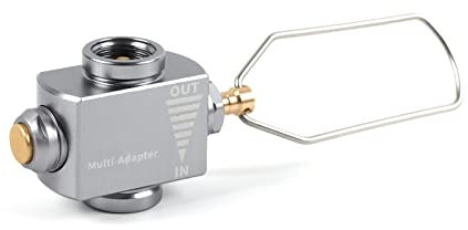 Adaptador de recambio para depósito de combustible, adaptador de repuesto de isobutano/butano, válvula Lindal, ahorrador de gas, adaptador de estufa de camping con función de ventilación