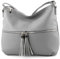 modamoda de T159 Damen Leder Umhängetasche Schultertasche Medium handmade in Italy, Farbe:Telegrau2021