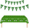 220*130cm Football Party Disposable Tablecloths With 2.5Meters Triangle Flags Banner GOAL World Cup Soccer Party Bunting Plastic Tablecloth,World Cup UK Football Tablecover for Boys Football Game
