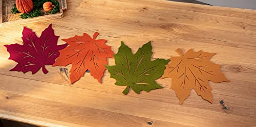 Tischläufer Bunte Blätter aus Filz, Herbstdeko, 37x137 cm, Mitteldecke