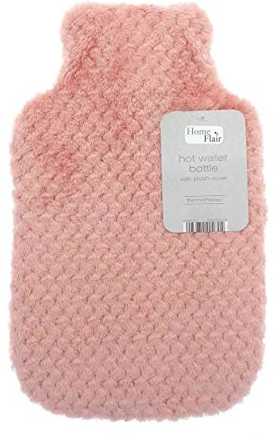 Home Flair Hot Water Bottle | 2L Large Faux Fur Pink Hot Water Bottle with Cover | Warmies Thermal | Hand & Foot Warmer