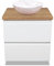 VBChome Badmöbel 60 cm Weiß Aufsatzwaschbecken Mini Aiax 35x26 cm Aufsatzwaschtisch mit Waschbeckenunterschrank 2 Schubladen Moduo Badezimmerschrank