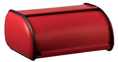 PLINT Bread Box mit Edelstahl Körper Metall Home Storage Bin For Kitchen Counter, Extra Large Bread Bin with Sliding Mitglied, Bread Box Holder with Mitglied, Bakery Storage Container, Red Color
