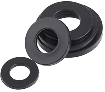 FEEIMOL Kunststoff Unterlegscheiben Flach Unterlegscheiben Schwarz Nylon Beilagscheiben M22x42x3.0mm (10 Stück)